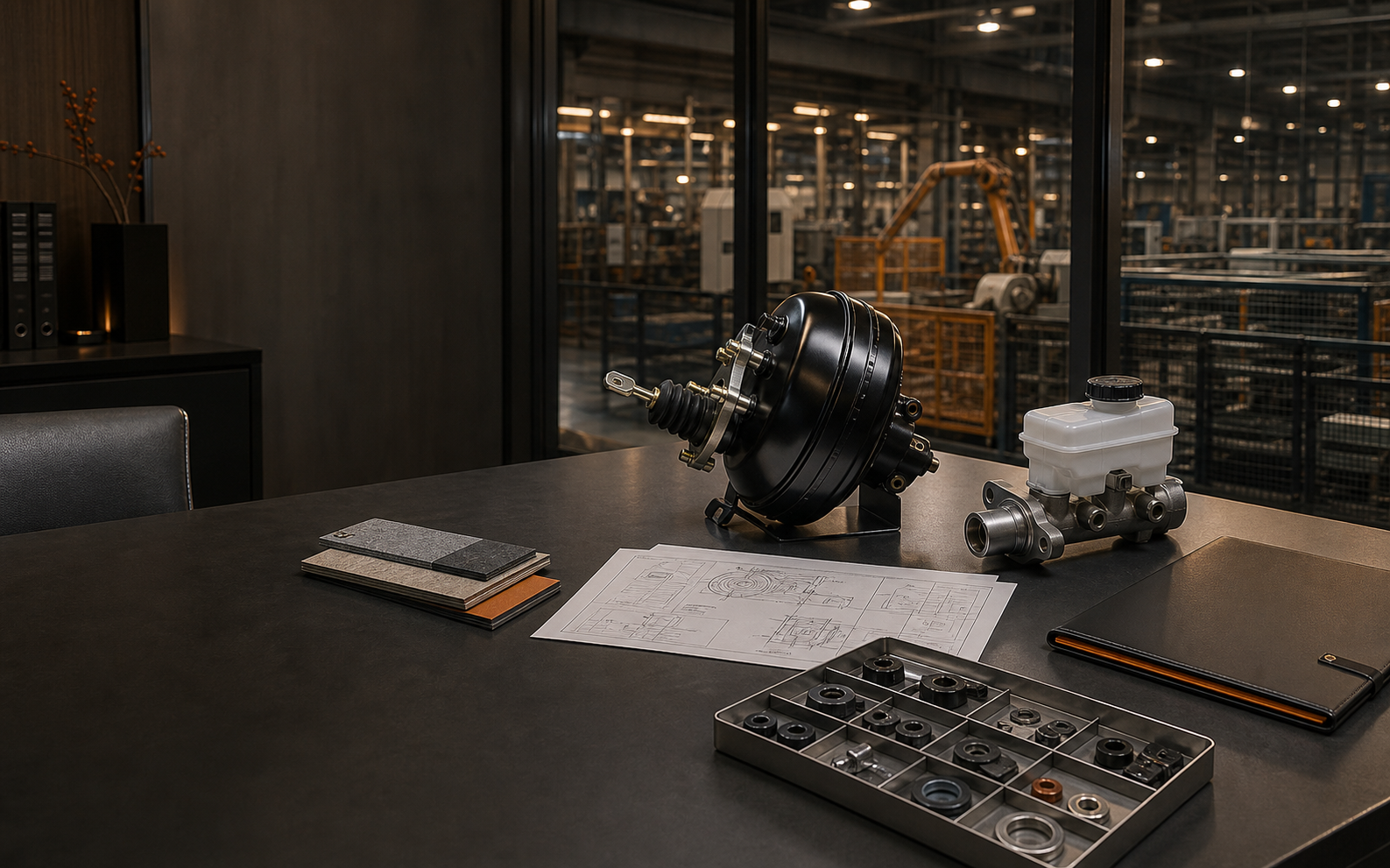 Brake-component program planning backed by a manufacturing floor