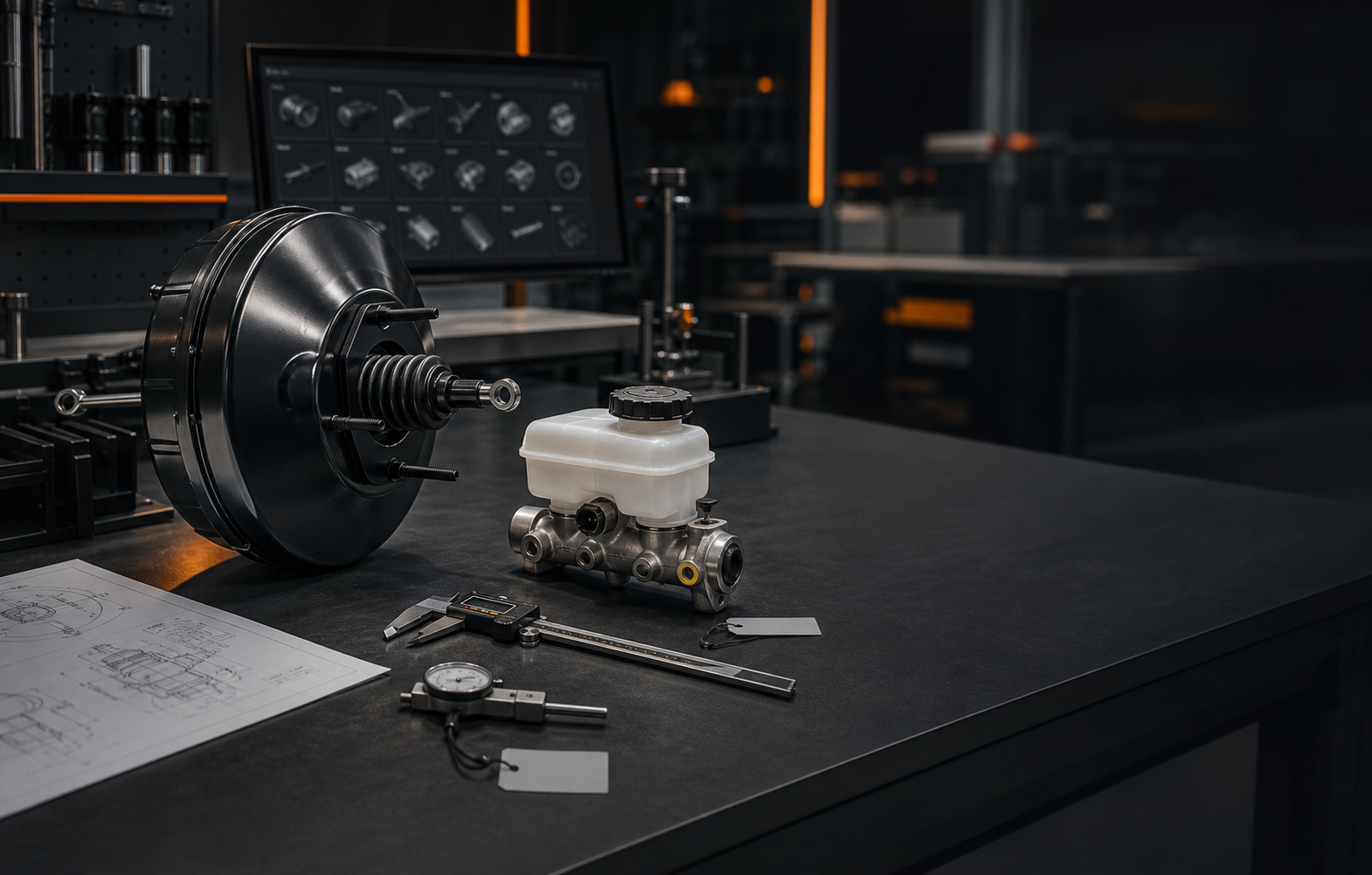 Brake-component inspection and traceability workstation